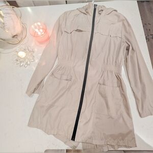Women's Tan Utility Lightweight Windbreaker Jacket